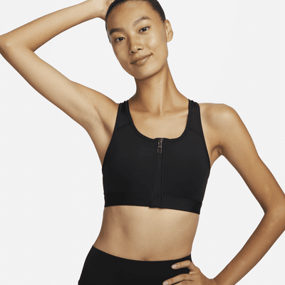 Nike Swoosh Women s Medium Support Padded Zip Front Sports Bra. Nike JP